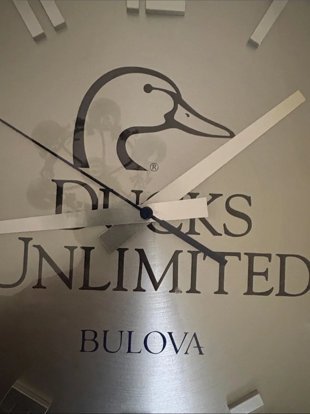Bulova Silver and White Ducks Unlimited Wall Clock